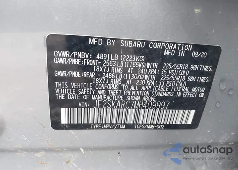 2021 Subaru Forester Sport from USA, damaged, VIN JF2SKARC7MH409997